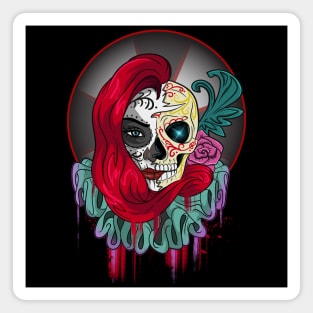 Sugar Skull Jester Girl Clown Magnet